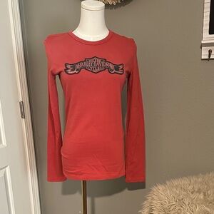 Harley-Davidson Women's Red Long Sleeve Top